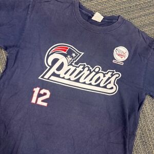 Vintage New England Patriots‎ Brady 12 Super Bowl XXXVI Champions T Shirt